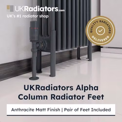 UK Radiators Steel 3 Column Freestanding Radiator Feet in Matt Anthracite Grey – 2