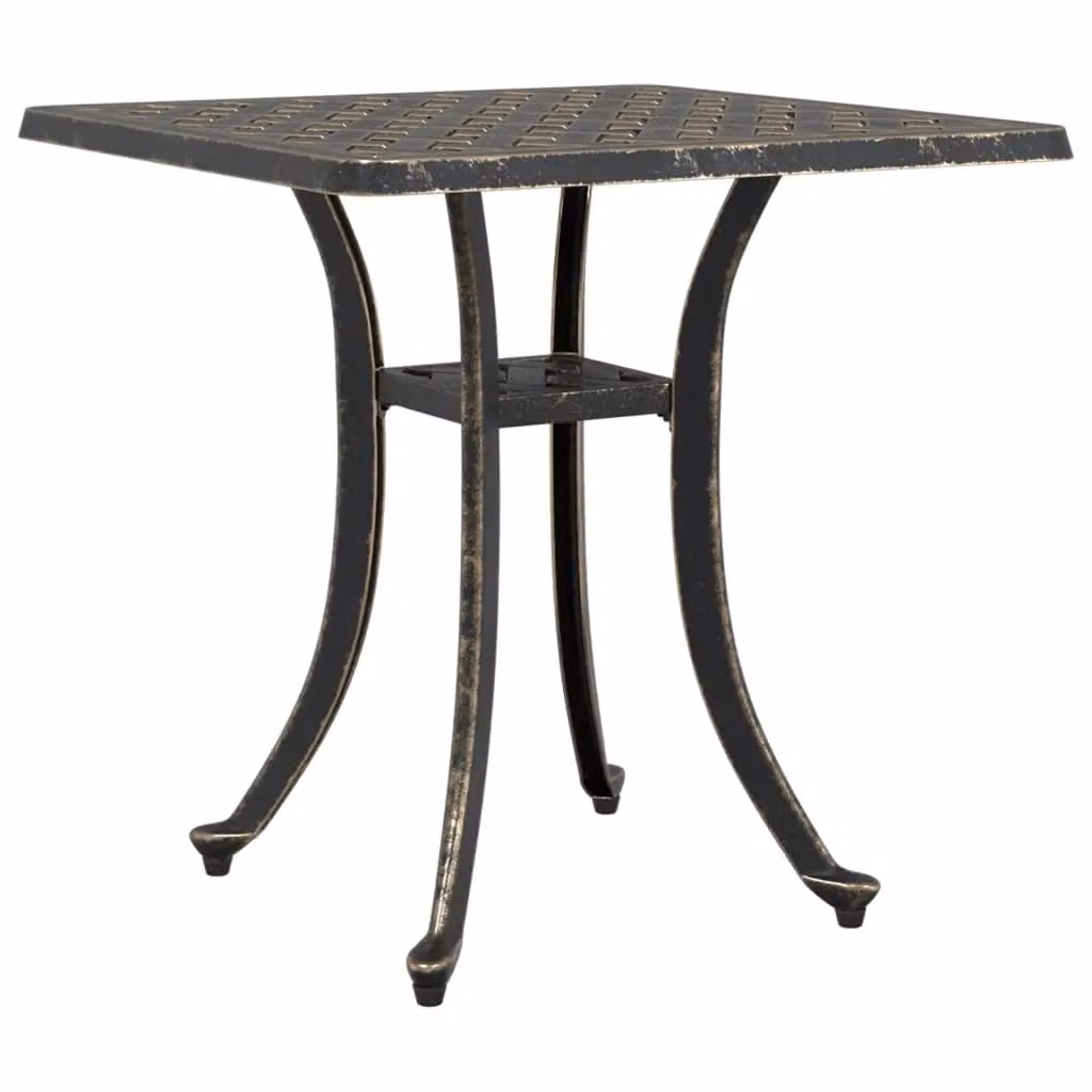 Berkfield Home Garden Table in Bronze Brown Cast Aluminium W/D/H: 53 x 53 x 53 cm – 2