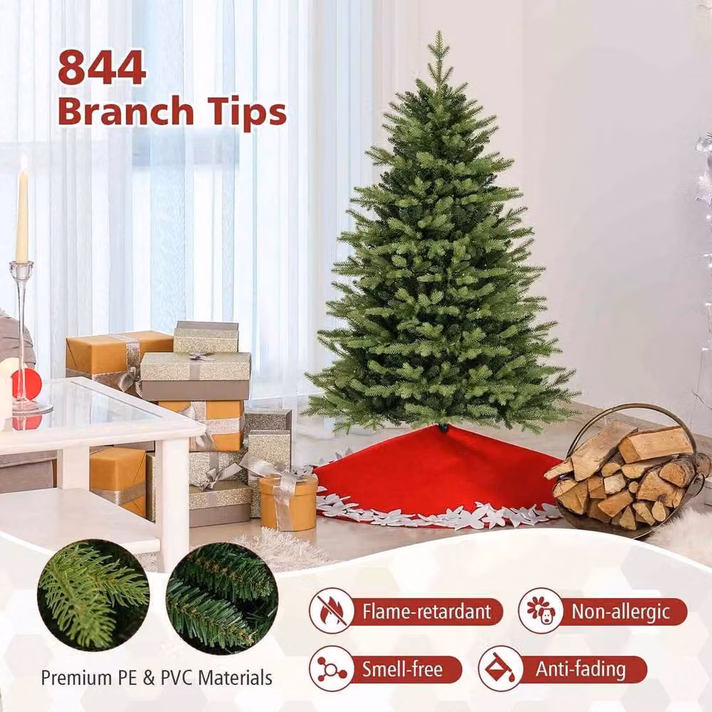 Kelvenix Pre-Lit LED Christmas Tree in Green with RGB Lighting and Classic PVC Design – 4