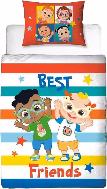 Cocomelon Best Friends Reversible Multicoloured Duvet Set for Children
