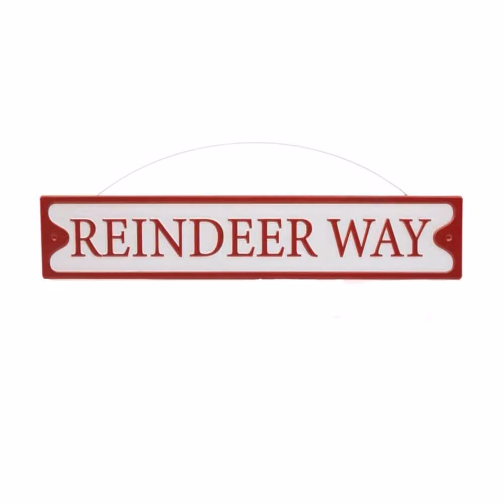 Garden Greatness Red Metal Hanging Reindeer Christmas Sign – 2