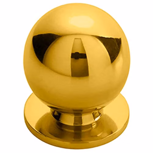 Loops Polished Brass Solid Ball Cupboard Door Knob, 30mm Diameter – 1