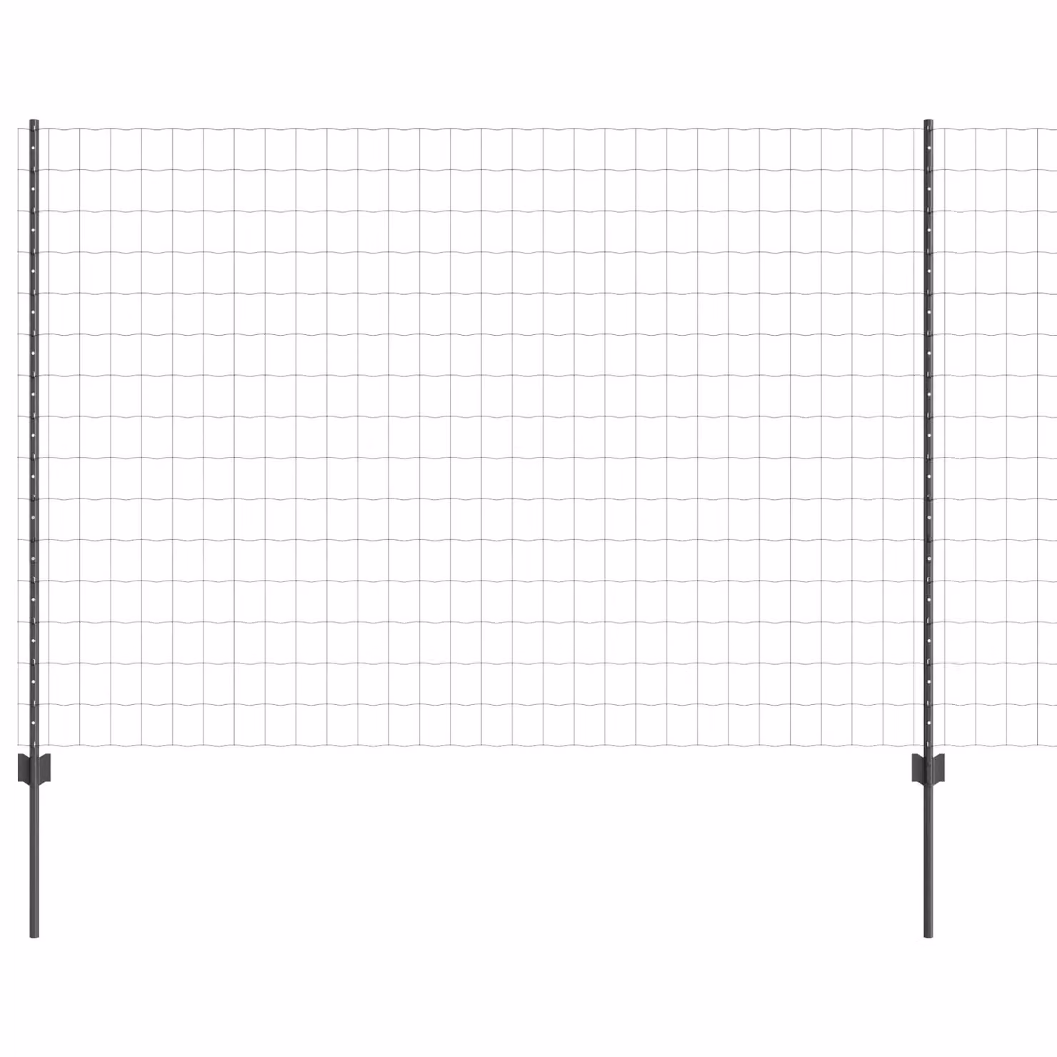 Berkfield Home Euro Fence Steel with 10 U Posts, Grey, 1.6 x 10 m – 2