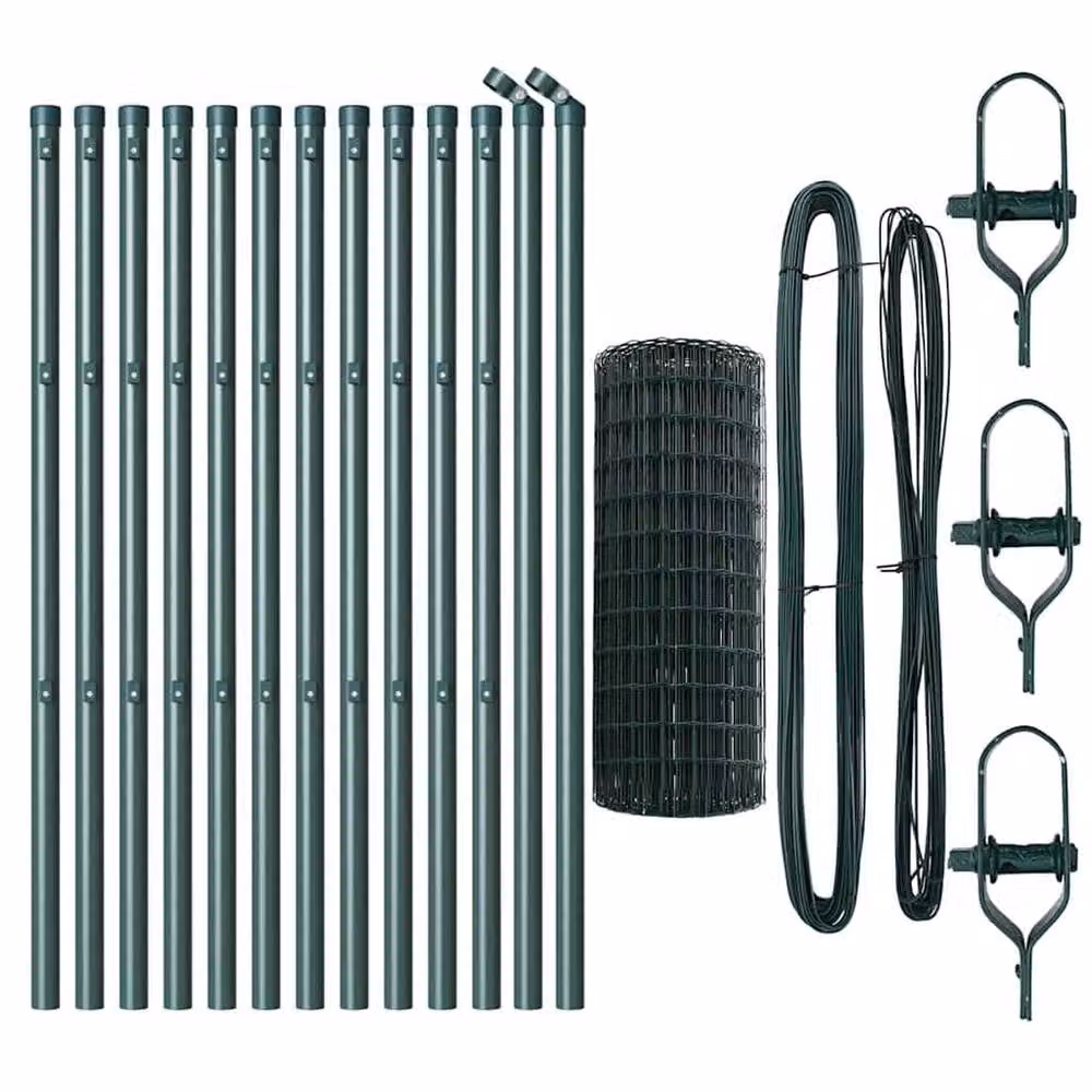 Berkfield Home Euro Fence with 13 Posts, Green Galvanised Steel, 0.8 x 25 m – 4