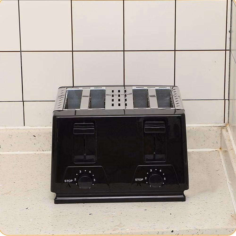 Ventryn 4 Slice Black Toaster with Variable Browning, Defrost and Reheat Functions – 3