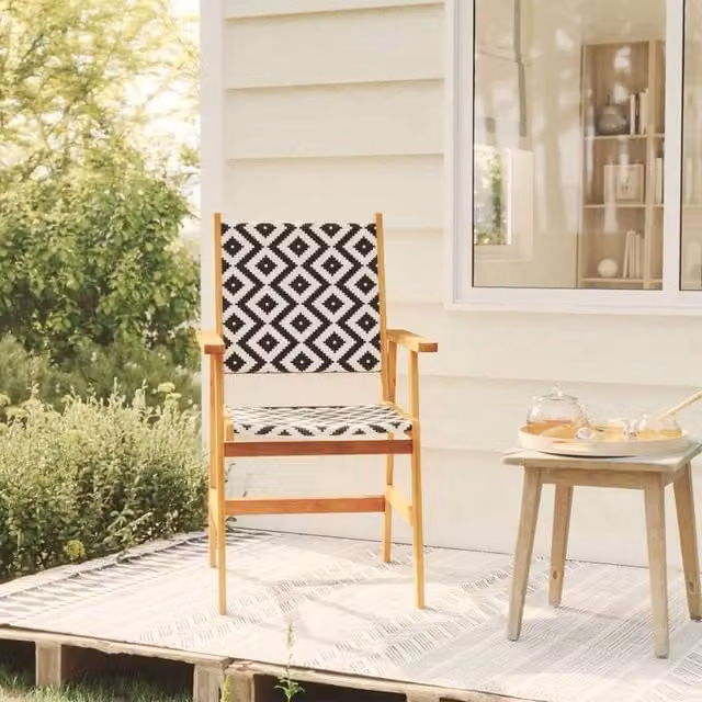 Berkfield Home Set of 2 Brown Acacia Wood Garden Chairs – 1