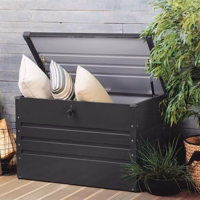 Wyld and Coco 300L Grey Galvanised Steel Outdoor Storage Box – 1