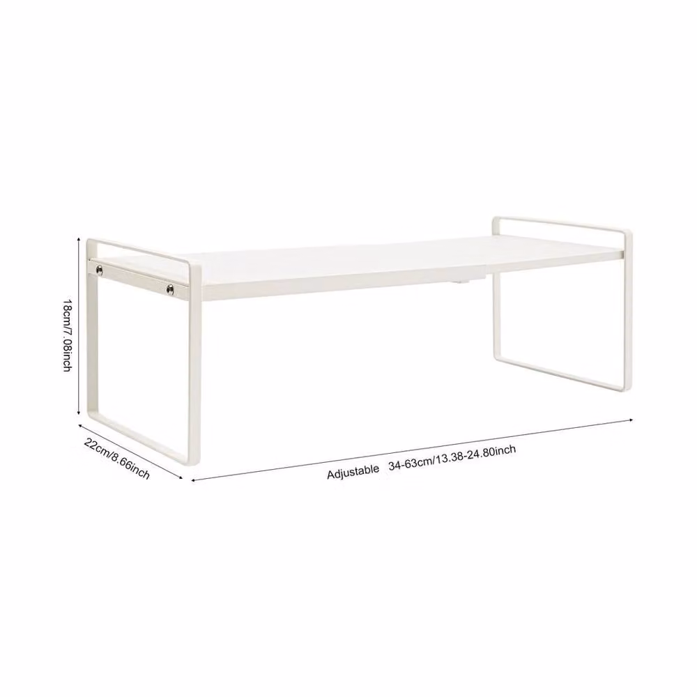 EONLION Expandable Kitchen Cabinet Shelf Organiser, White, Width: 100 cm – 2