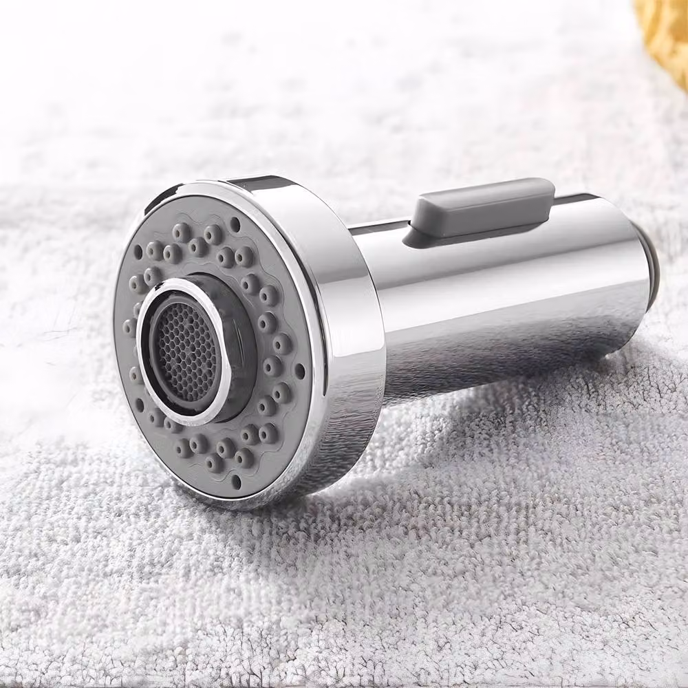 Heable Silver Chrome Dual-Spray Universal 1/2-Inch Kitchen Tap Replacement Head – 2