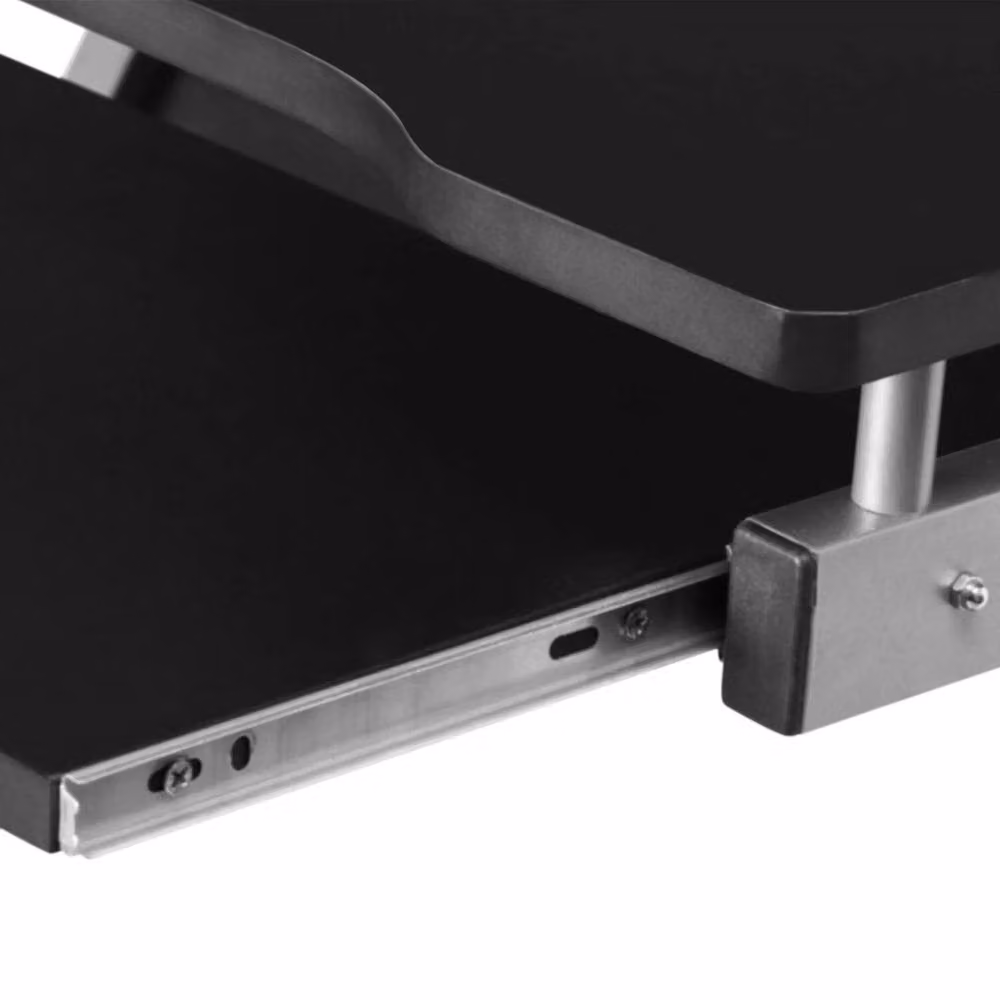 EONLION Black Modern Computer Desk with Castors, Width: 100 cm – 4