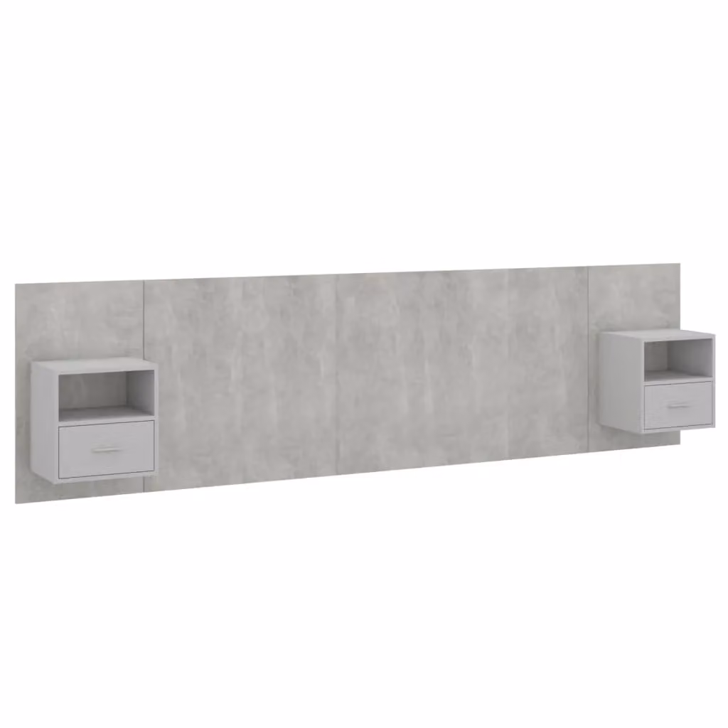Berkfield Home Bed Headboard with Cabinets in Concrete Grey Engineered Wood