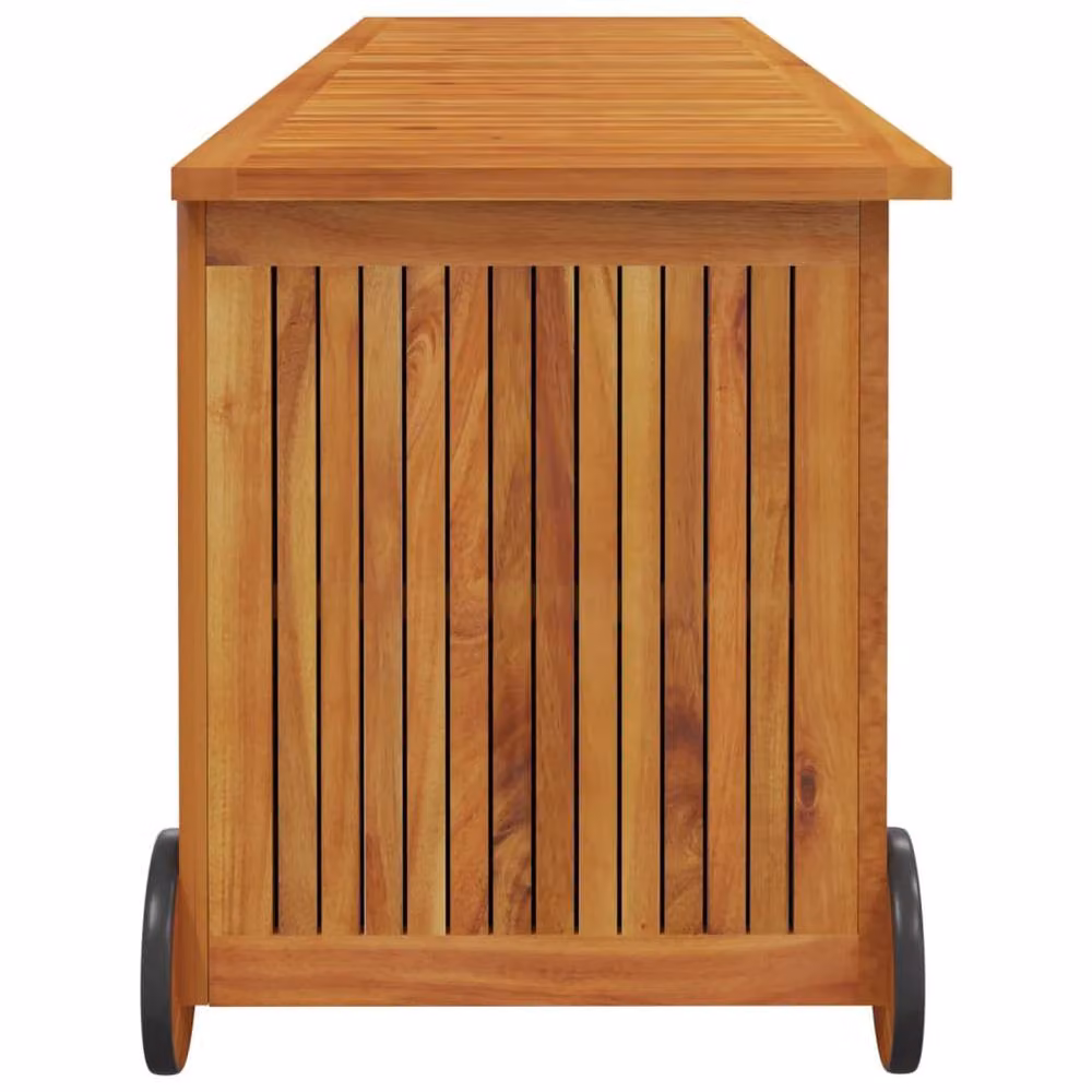 Berkfield Home Garden Storage Box with Wheels in Brown Solid Acacia Wood, W: 150 cm, D: 50 cm, H: 58 cm – 3