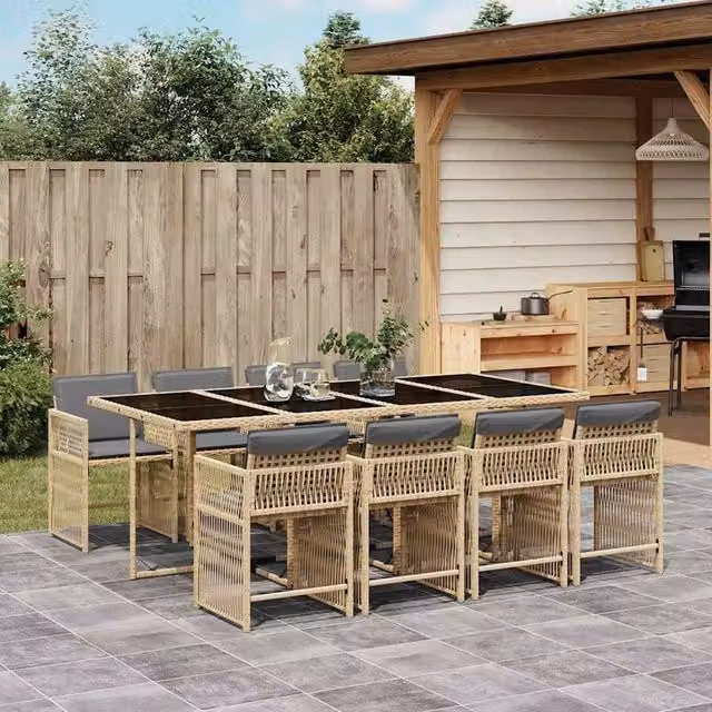 Berkfield Home Garden Dining Set in Beige