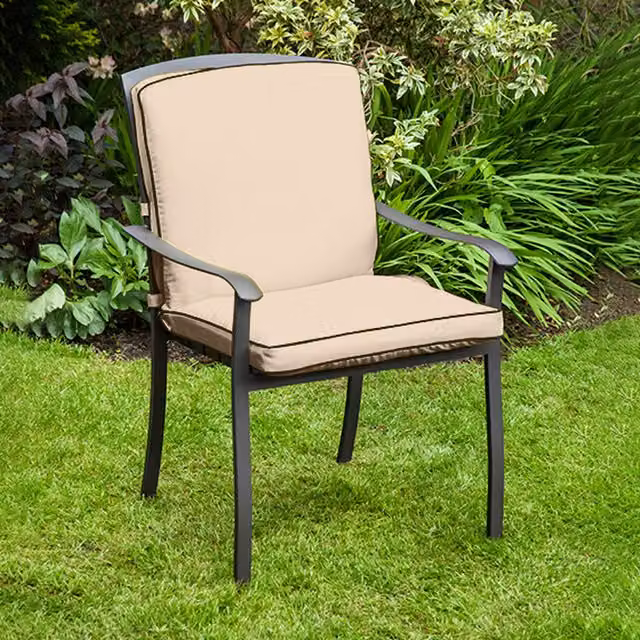 Gardenista Outdoor Lucca High Back Garden Chair Cushion in Beige Polyester with Water Repellent Finish