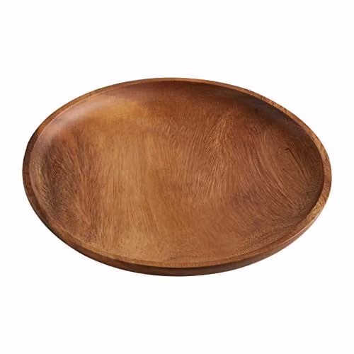 Orsina Small Round Brown Acacia Wood Serving Platter – 1