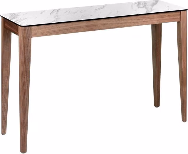 Angel Cerda Modern Rectangular Console Table in Brown with Ceramic and Walnut Finish, W: 120 cm, D: 39 cm, H: 75 cm – 1