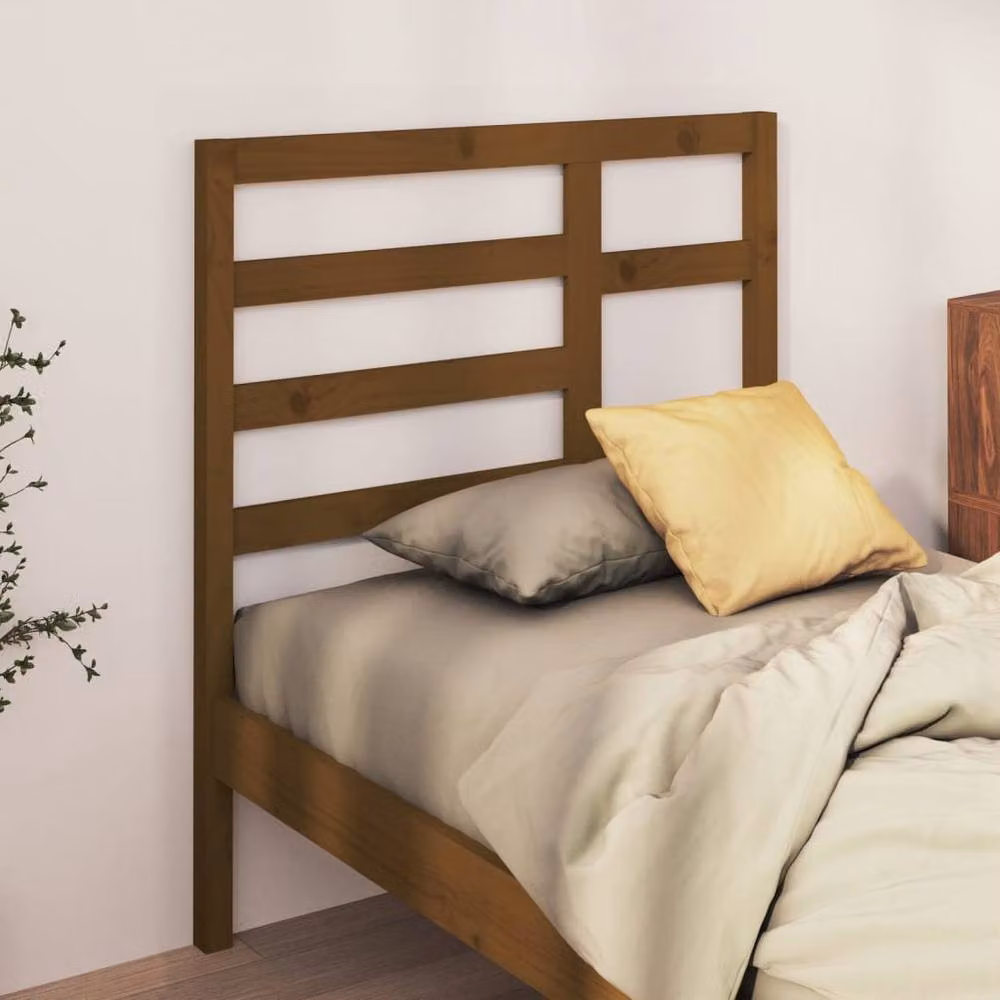 Berkfield Home Rustic Solid Wood Pine Bed Headboard in Honey Brown, W: 106 cm, D: 4 cm, H: 104 cm – 2