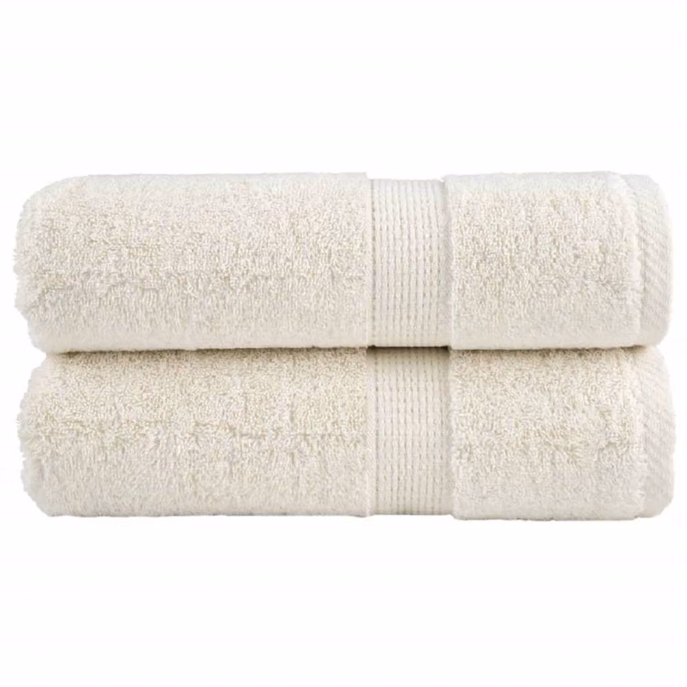 Berkfield Home SOLUND Premium Cotton Soap Towels, Beige, 2 Pack, W/D/H: 30 x 30 cm – 2