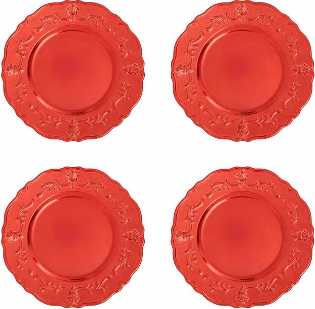 Orsina Dia Red Baroque Serving Platter - Red