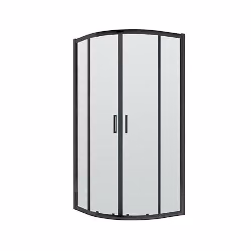 Balterley Quadrant Corner Shower Enclosure with 6mm Toughened Safety Glass and Sliding Door, Matt Black, W/D/H: 78 x 78 x 185 cm