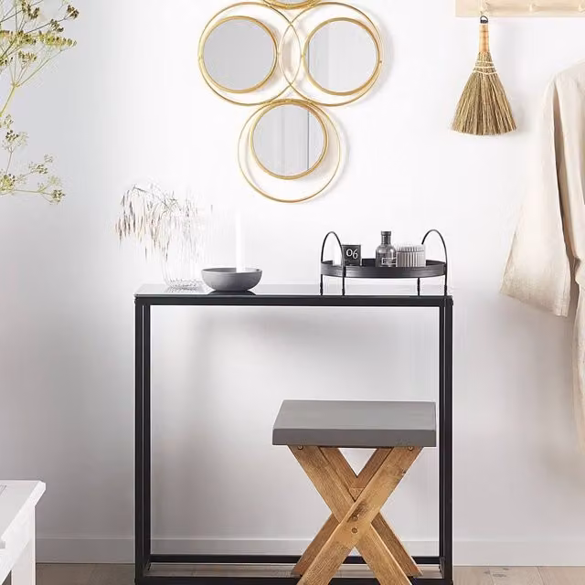 Wyld and Coco Living Gold 4-Piece Minimalist Hanging Wall Mirror Set, W: 50 cm, H: 80 cm – 1