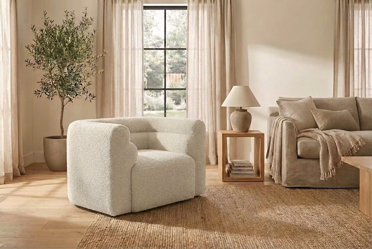 Araco Atelier Bear Armchair in Beige Bouclé