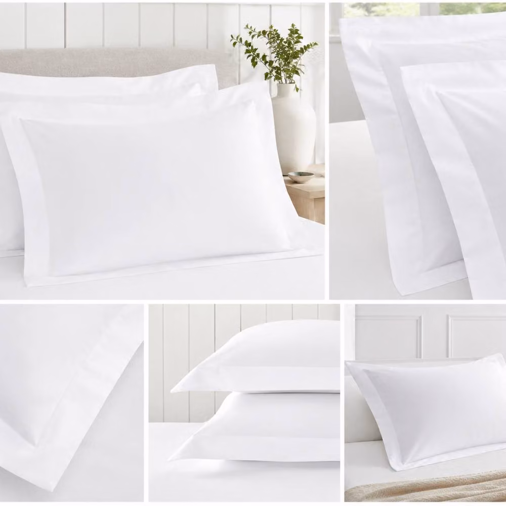 Pamposh 500 Thread Count Egyptian Cotton Sateen Duvet Cover Set in White, Super King, 200 x 200 cm – 3