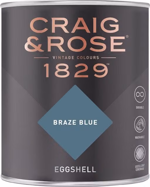 Craig and Rose Braze Blue Eggshell Paint for Wood