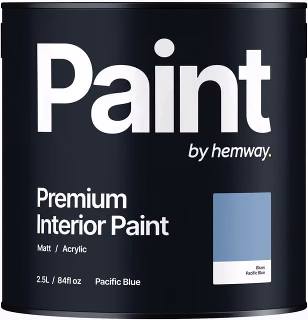 Hemway Matt Acrylic Interior Dispersion Paint in Blue, 2.5 l