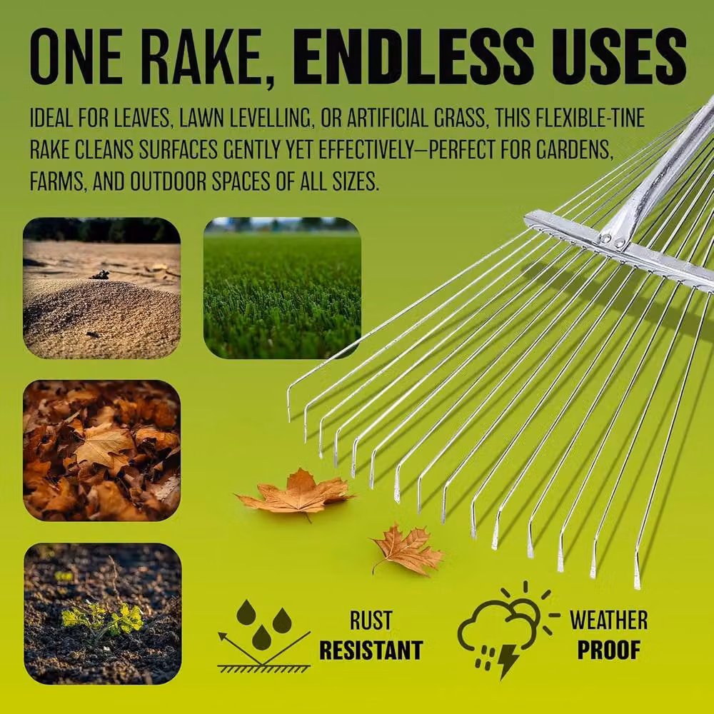 BARGAINS-GALORE Expanding Adjustable Lightweight Lawn Rake in Silver – 3