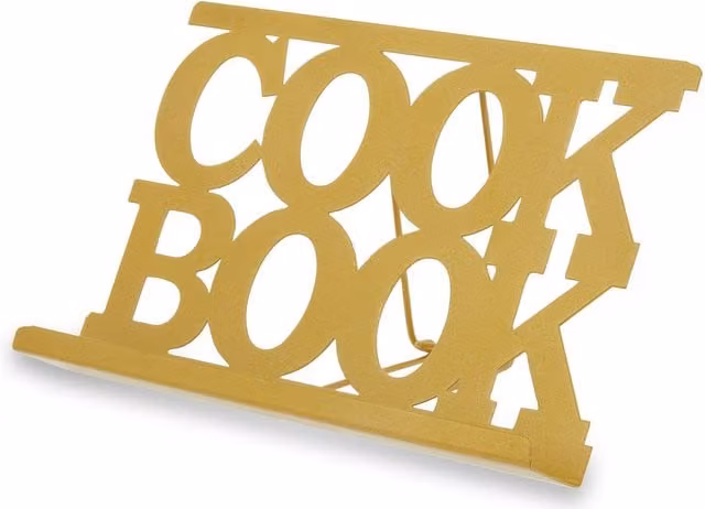 Orsina Elegant Metal Cook Book Stand in Gold and Pink