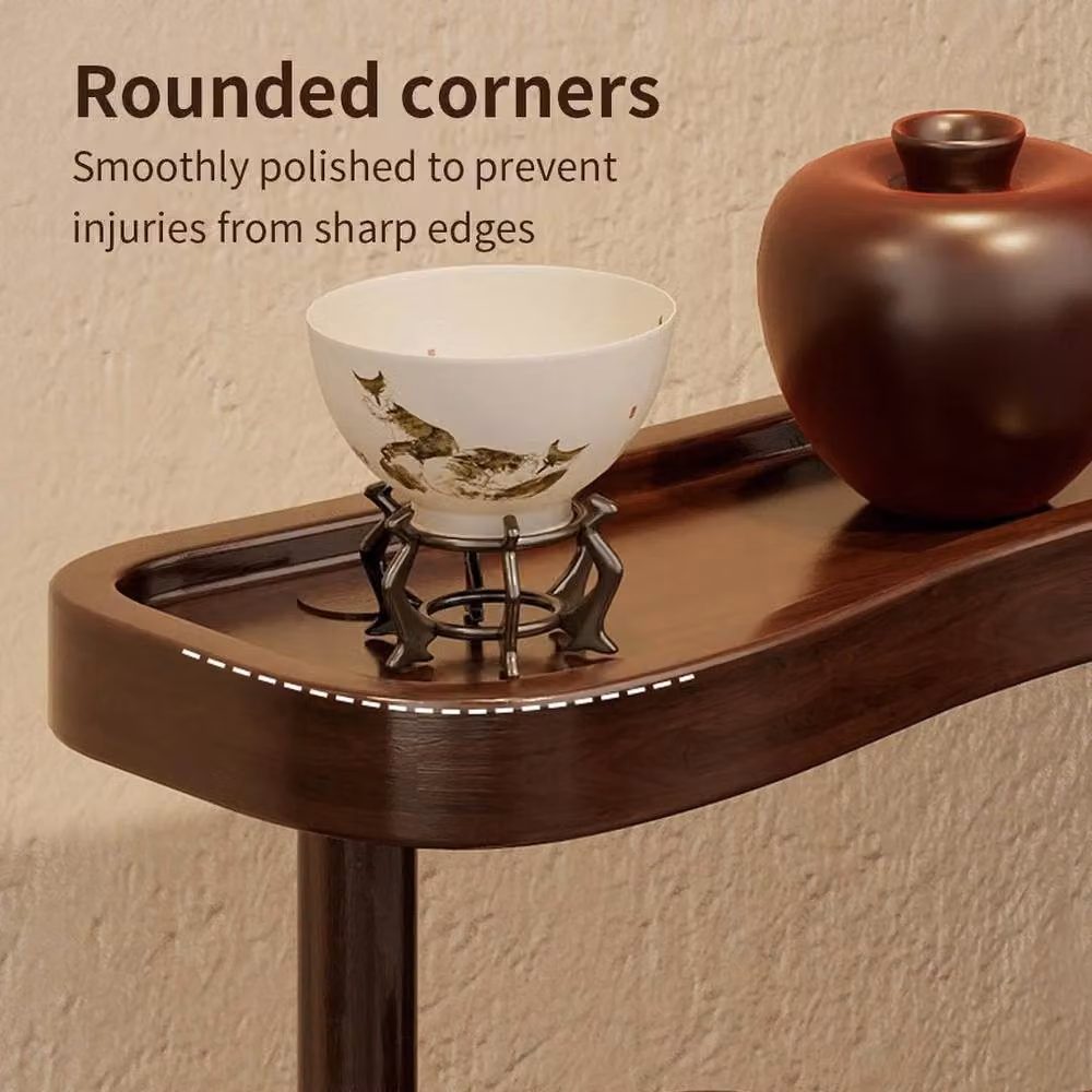EONLION S Walnut and Bamboo Desk Organiser Shelf, Brown, Width: 100 cm – 3