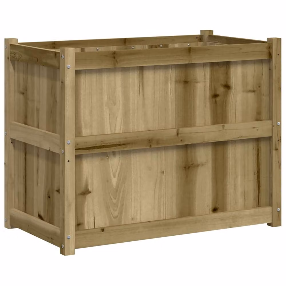 Berkfield Home Beautiful Garden Planter in Brown Impregnated Pine Wood W/D/H: 90 x 50 x 70 cm – 2