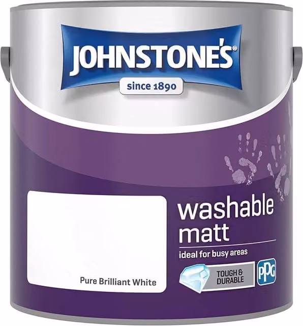 Johnstones White Washable Matt Water Based Latex Paint
