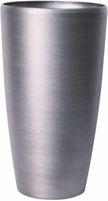 KDMD Tall Planter in Silver Brushed Steel Metallic Look – 1