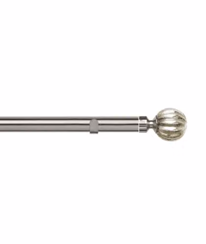 New Edge Blinds Silver Curtain Pole Set, 28mm Diameter, Width: 160 cm