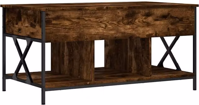 Berkfield Home Smoked Oak Coffee Table in Brown, W/D/H: 100 x 55 x 50 cm – 1