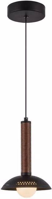 Netlighting Arden Mini LED Pendant Light in Matte Black and Walnut Wood Veneer, Warm White 3000K – 1