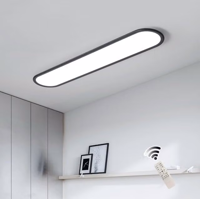Garwarm Modern Full Spectrum LED Linear Ceiling Light, 36W, Black, W: 70 cm – 1