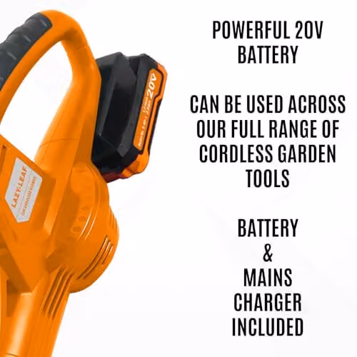 Lazy Tools Cordless Leaf Blower with Rechargeable Battery in Orange – 3