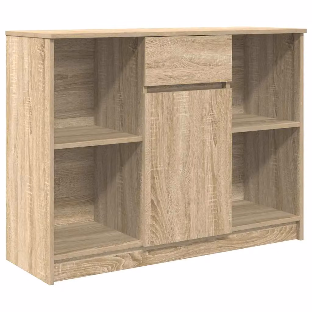 Berkfield Home Sonoma Oak Sideboard with Drawer in Brown, W/D/H: 101 x 35 x 76 cm – 2