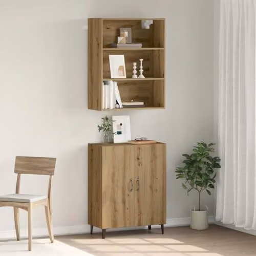 vidaXL Sideboard with Wall Cabinet in Artisan Oak Brown Engineered Wood – 2