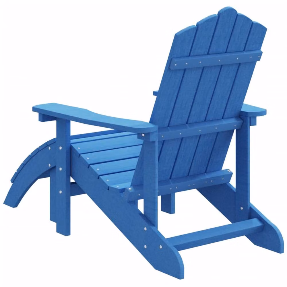Berkfield Home Garden Adirondack Chair with Footstool in Aqua Blue HDPE Composite – 3