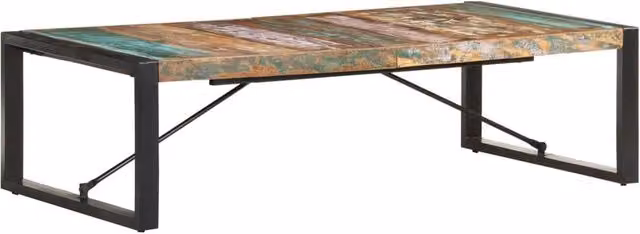 Berkfield Home Industrial Coffee Table in Brown Solid Reclaimed Mango and Teak Wood, W: 140 cm, D: 70 cm, H: 40 cm
