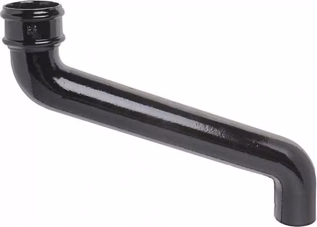 Hargreaves Premier Cast Iron Round Downpipe Offset in Black, 45.7 cm Projection