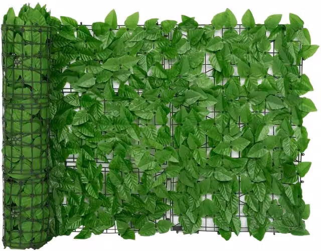 Berkfield Home Semi-Transparent Artificial Hedge Balcony Screen with Green Leaves, W: 300 cm, H: 75 cm – 1