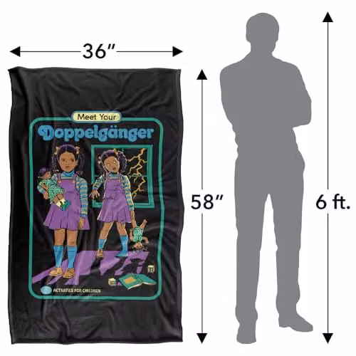 Steven Rhodes Meet Your Doppelganger Multicolour Fleece Throw Blanket W/D: 91 x 147 cm – 6