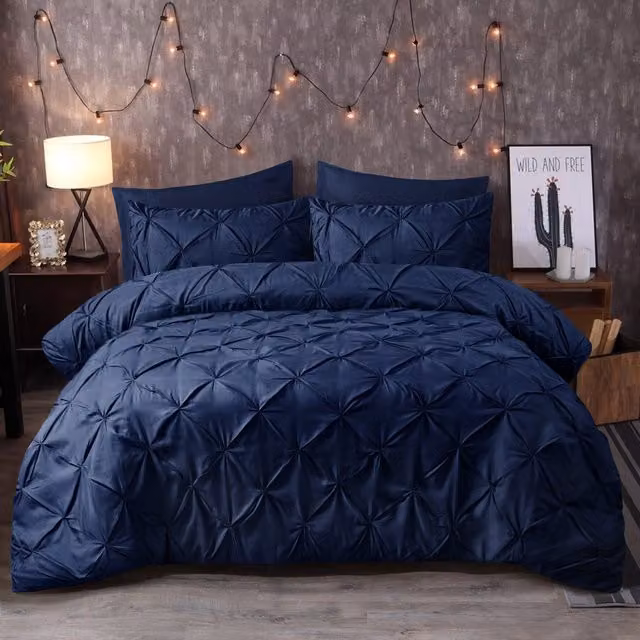 Cotton Passion Blue Microfibre Duvet Cover and Pillowcase Set