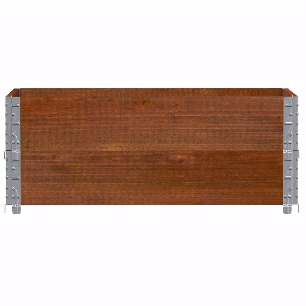 Berkfield Home Garden Brown Wooden Raised Bed Planter with Galvanised Steel, W: 100 cm, D: 50 cm – 3