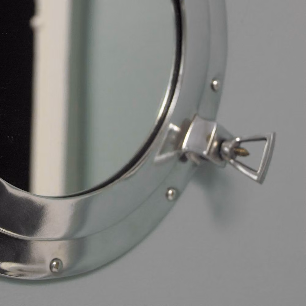 Melody Maison Silver Metal Round Porthole Wall Mirror, W/D/H: 28 x 28 x 28 cm – 2